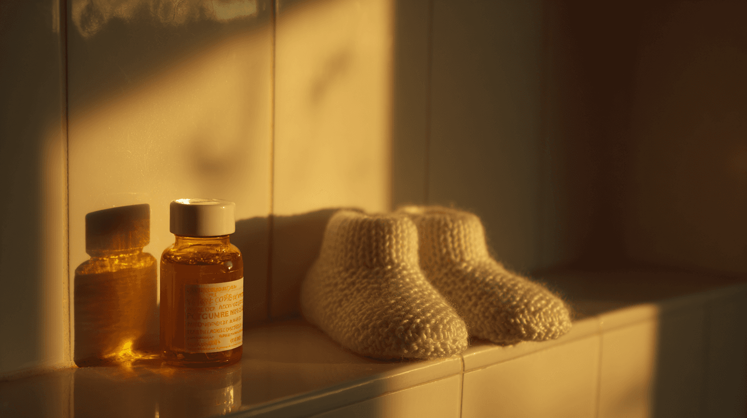 Warm morning light across a nursery with soft blankets and a peaceful rocking chair, representing hope and safety during pregnancy recovery